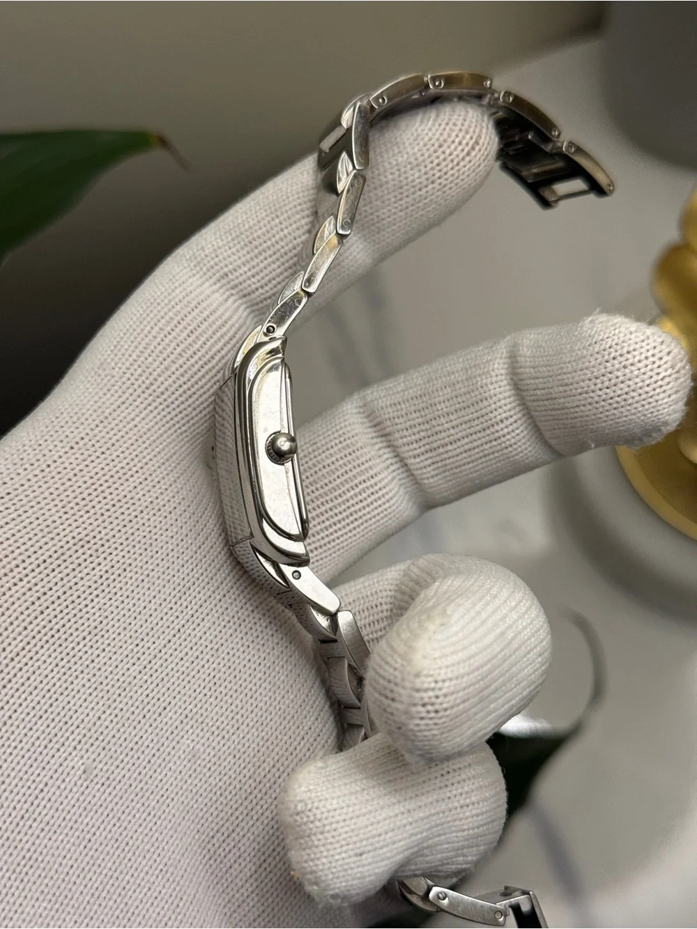 Fossil Stainless Steel Rectangular Bracelet Watch Womens Silver